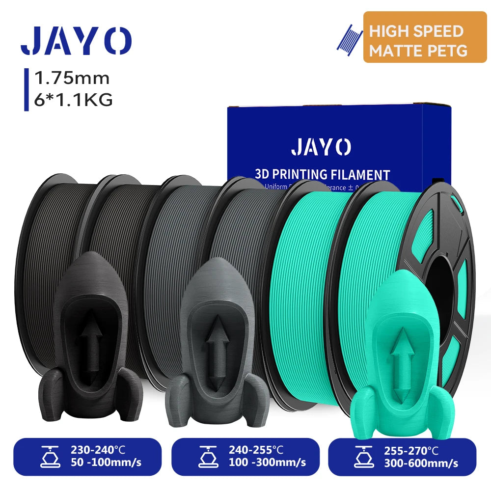 JAYO 3D PETG/ High Speed Matte PETG / PLA Classic Printer Filament 1.75mm 3D Printer Filament 6.6KG Neatly Wound PETG for 3D