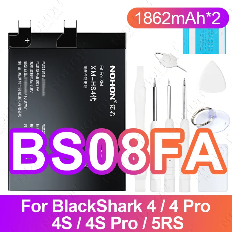 NOHON Replacement Battery for Black Shark 5 4 Pro 4S BlackShark 5Pro 4Pro BS10FA BS08FA Lithium Polymer Phone Batteries +Tools