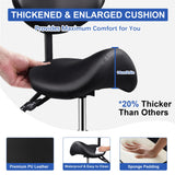 Ergonomic Rolling Saddle Chair Height Adjustable with Wheels and Backrest, Professional Salon Chair for Hair Stylist and Spa