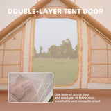 Inflatable Camping Tent with Chimney Window Easy Setup 4-Season Waterproof & Windproof Air Tent for Glamping Includes Hand Pump