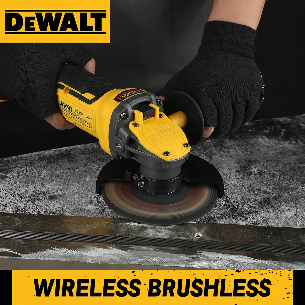 DEWALT DCG409 20V Max XR Brushless Angle Grinder Cordless Power Tool 125mm Cutting Machine Portable Rechargeable Polisher