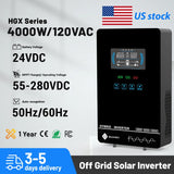 SUMRY 4KW Off Grid Solar Inverter 24V Pure Sine Wave Built-in140A MPPT Solar Charger Cold Restart Function Work Without Battery