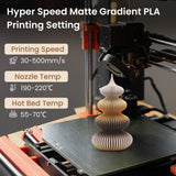 ERYONE 5KG Hyper Speed Matte Gradient Rainbow PLA Filament 1.75mm 3D Print,Max Print Speed:500mm/s,Multicolor,1KG/Spool