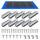 14/12/10/6pcs Solar Panel Mounting Brackets Mid and End Clamps and Rails Kit for Roofing Solar Panels of Multiple Sized