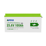 ANENJI 12.8V/25.6V 100AH LiFePO4 Lithium Battery Max.1280Wh 2560Wh Energy, Low Temperature Protection 24V 100AH Battery