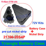Triangular Battery Box Fits 85pcs 21700 Cells Triangle Case 36V 48V 52V 60V 72V Pre Cut Nickel Strip for DIY EBike Battery Pack