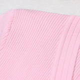 2025 Spring/Summer New Fashion Knitted Elastic Short Sleeve Solid Color Gold Button Slimming Style Commuter Women's Dress