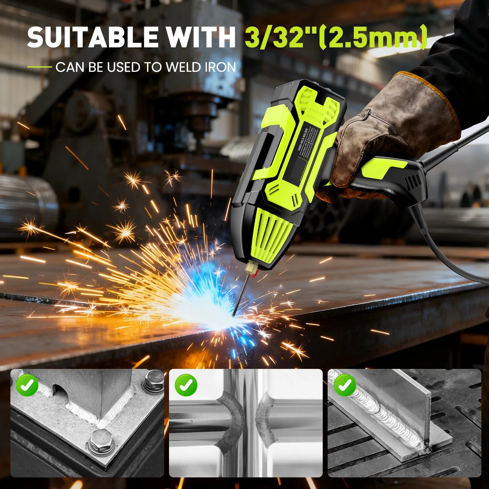 Portable Welding Machine Handheld Electric Welder Kit 110V IGBT Inverter Digital display 6 Variable Current Adjustment Handheld ARC Welder Gun