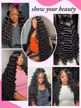 300 Density Loose Deep Wave 13x6 Hd Lace Front Human Hair Wig For Women