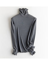 SuyaDream, Women Bottoming T Shirt, Silk Viscose Blend, Long Sleeves, Solid Basic Thermal Shirt, 2024 Autumn Winter Top