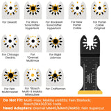 20 Pcs Oscillating Saw Blades Bi-metal Titanium Coated Multitool Blades Sharp Fast Cutting Tool Saw Blade for Wood Plastic Metal