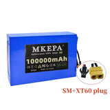 36V 100Ah 10S6P Lithium-Ion Battery Pack 36V 100000mAh 1000W Electric Battery Built-in BMS