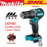 Makita Original DDF487 Cordless Driver Drill Brushless Electric Impact Screwdriver Rechargeable Power Tool 18V