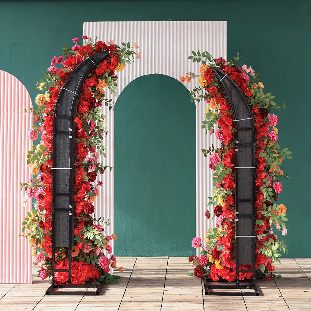 Hot Pink Orange Chrysanthemum Artificial Flower Runner for Event Backdrop Decor Props Wedding Florals Horn Arch Decoration J2357