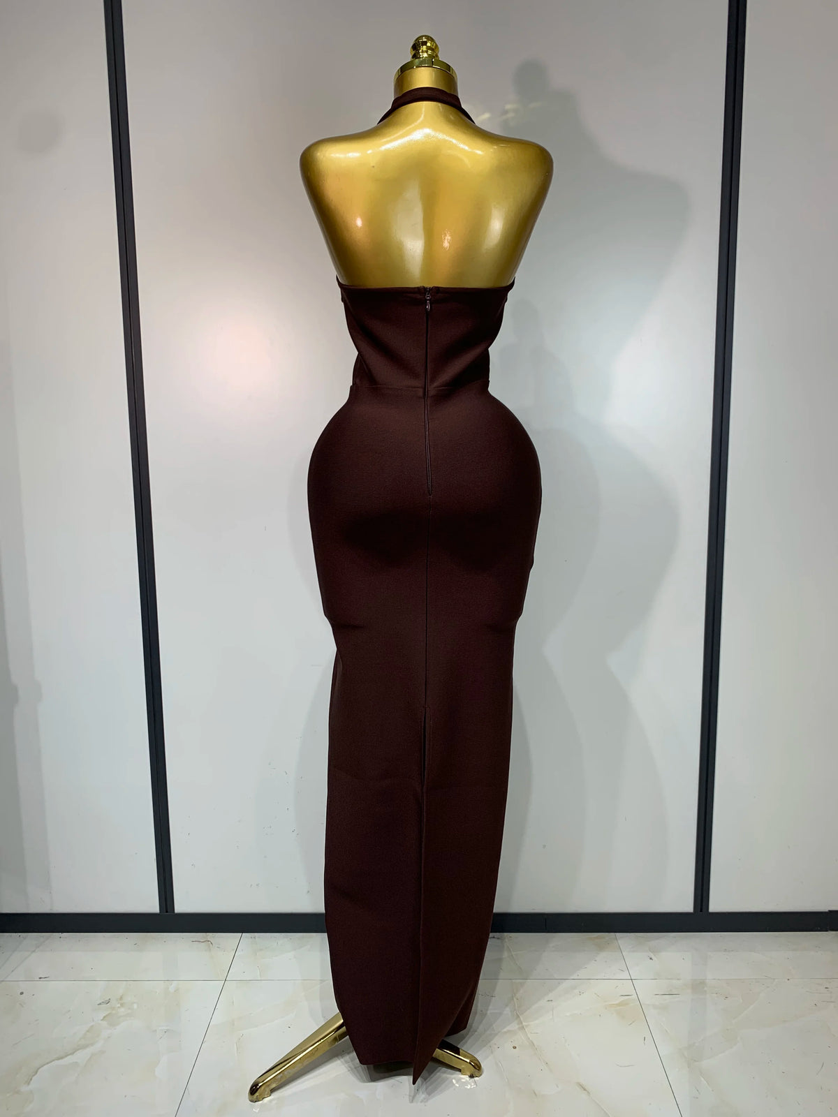 Women Halter Neck Sexy Cut Out Backless Bandage Long Dress Celebrity Elegant Evening Party Luxury Birthday Nightclub Dress