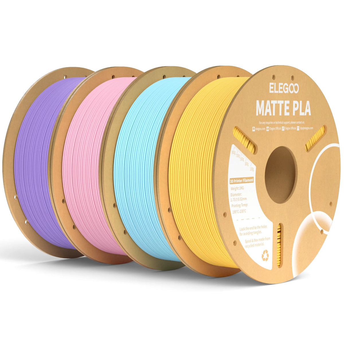 ELEGOO Matte Filament PLA 1KG for FDM 3D Printer PLA Elegoo 3D Printer Filament Dimensional Accuracy +/- 0.02mm