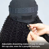 Upgrade 3 IN 1 Half Wig With Drawstring Seamless Clip Ins Flip Over