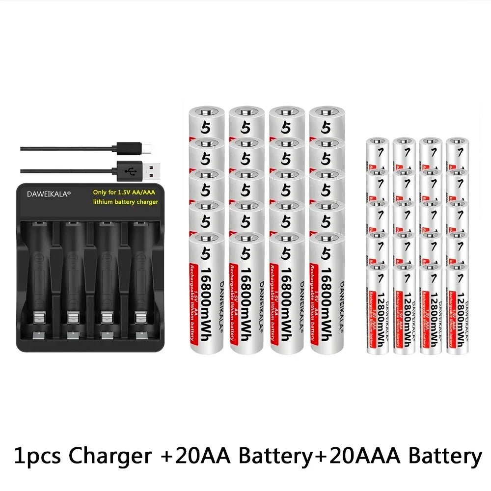 AA AAA rechargeable battery 1.5V lithium battery long life for Mouse Flashlight Fan Game Machine electric toy
