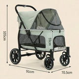 40KG Large Pet Strollers Cats Dogs Wheel Folding Dogcart Luxury Outdoor Transport Dog Strollers Pet Carrier Trolley Supplies