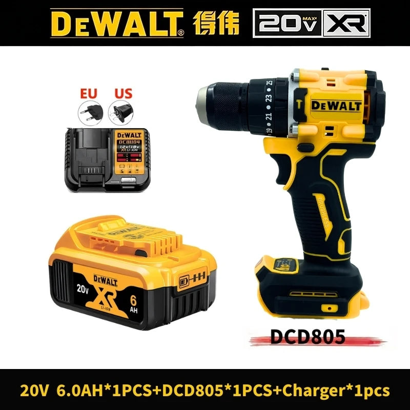 DEWALT DCD805 Brushless Compact Electric Screwdriver Hand Drill Impact Drill 20V Rechargeable Lithium Battery Charger