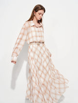 FSLE Retro Checkered Elegant Commuter Dress for Women Spring 2026 New Arrival Quick-Drying Easy-Care WIth Inner camisole Dress