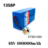48V 100ah 13s8p lithium-ion battery pack 48V 100000mAh 2000W electric battery, built-in 50A BMS+chargerr