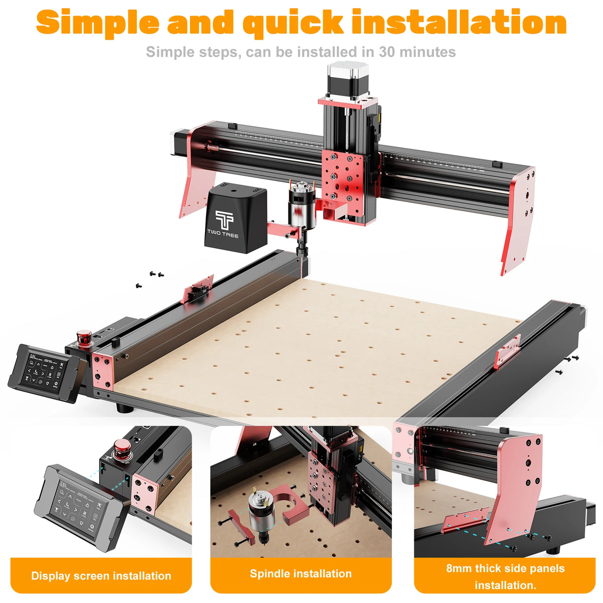 Twotrees 3-Axis/4-Axis CNC Router Milling Cutting Machine TTC450 PRO  Jewelry Engraver For Wood Acrylic PCB PVC MDF Metal