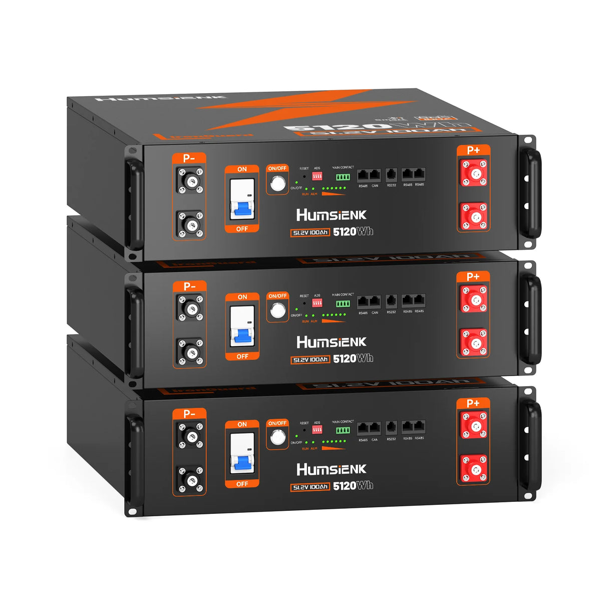 Humsienk 48V 100AH Server Rack LiFePO4 Battery 3U Size With Bluetooth 100A BMS 15000 Cycles For Inverter, RV, Vans, Solar Energy