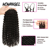 Deep Wave Crochet Human Hair For Braiding Curly Invisible Knot Pre Separated Knotless Crochet Human Hair Extensions With String