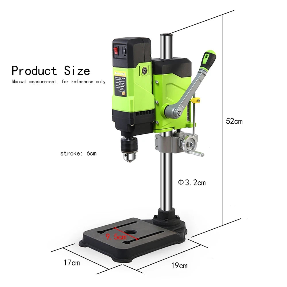 Allsome Bench Drill Press,Variable Speed Benchtop Drill Machine,6-Speed,Green