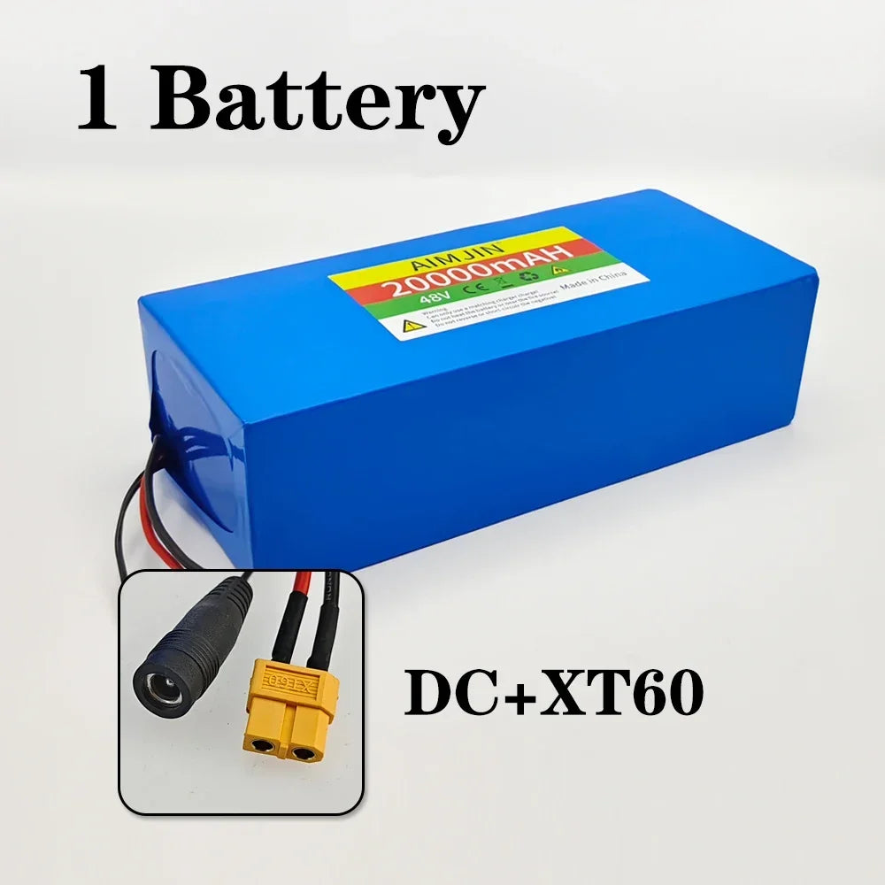 13S5P Battery Pack 48V battery 20Ah 18650 Lithium Suitable for scooters, mountain bikes ，with BMS