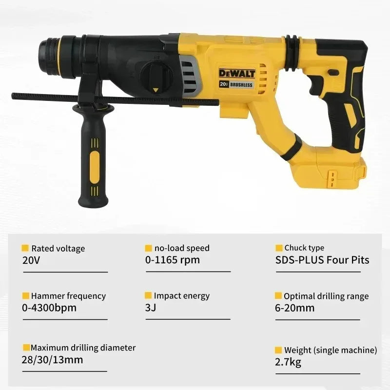 DeWALT 3-in-1 Hand-held Rotary Hammer Lithium Electric Hammer Impact Drill Brushless Cordless 20V Brushless Motor