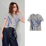TOYOUTH women's Lyocell Cool Touch T-shirt 2026 Spring New Art Collaboration Slim Fit Short Sleeve Tops