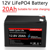 12V 20Ah Battery LiFePO4 DeepCycle Rechargeable Battery With 20A BMS For Solar Wind Power camping equipment Ride-on Toy