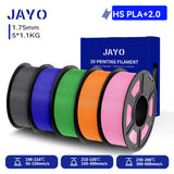 JAYO 3D PETG/PLA/PLA PLUS Filament 1.75mm PLA Filament 5 Rolls For Bambu FDM 3D Printer Neatly Wound 3D Printing Material for 3d