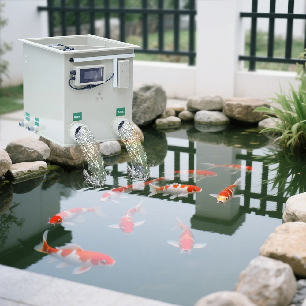 QihangRAS 5300 Gallon Koi Pond Rdf Micro Drum Filter Family Home Aquarium Fish tank Water Filter 20m3/h Pond Rotary Drum Filter