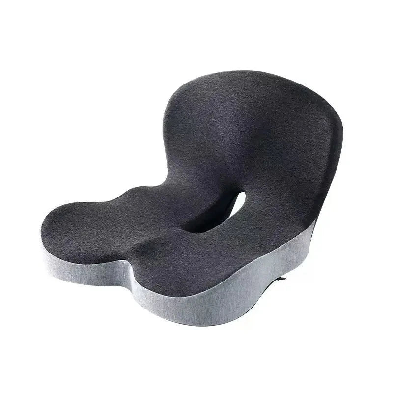 Contoured Ergonomic Lumbar Back Support Seat Cushion with Washable Cover Soft Pressure Relief Chair Pad for Office Workers Long Time Sitting Comfort