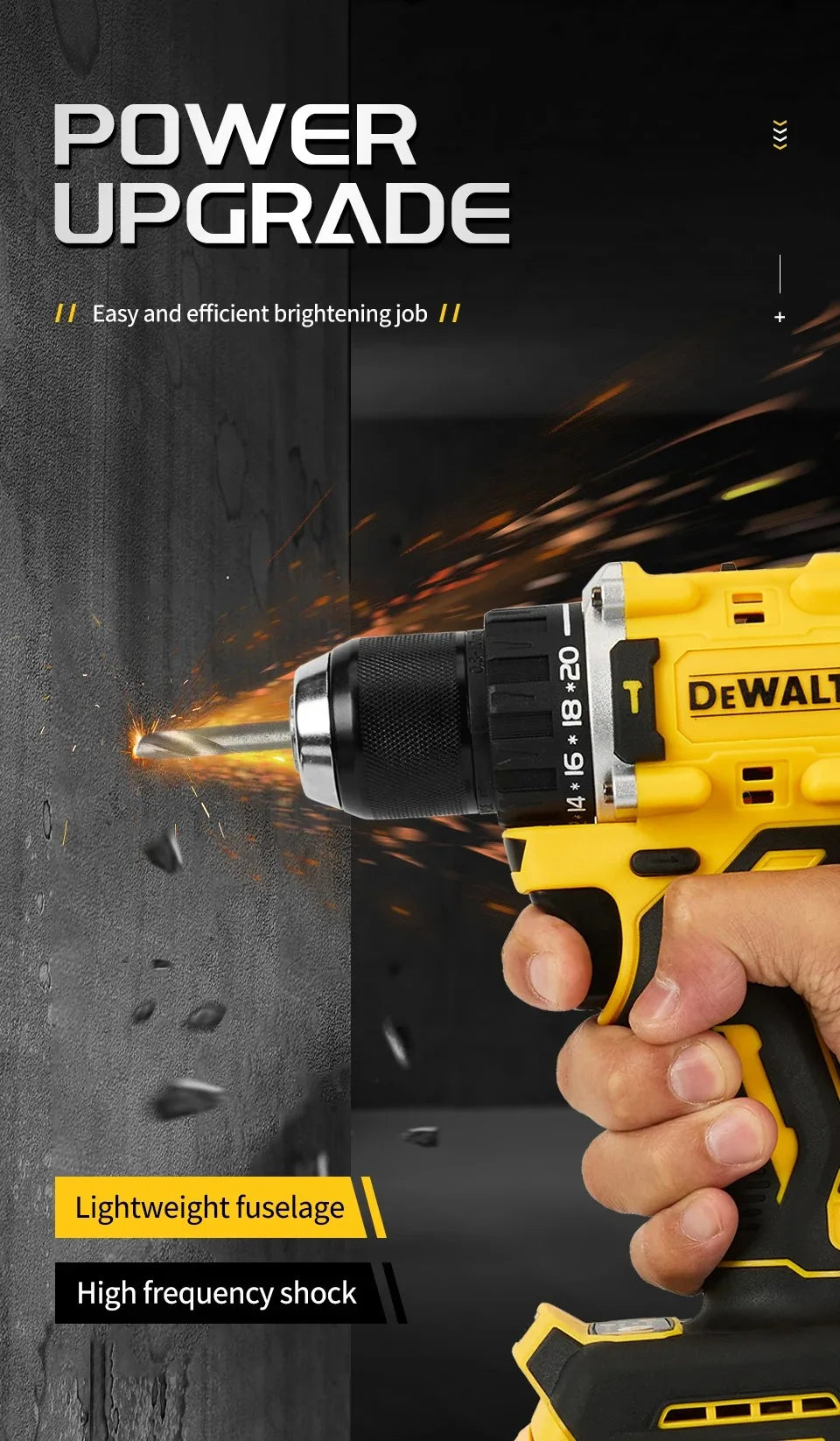 DEWALT 20V MAX Brushless Compact Hand Drill Impact Drill Rechargeable Lithium Battery Electric Screwdriver DCD805