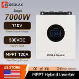 ECGSOLAX 7KW Hybrid Solar Inverter 48V 110V/120V Single Phase Pure Sine Wave Inverter With MPPT 120A Charging Controller PV 500V