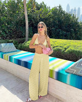 SEAURAL 2025 New Sexy Women Three Piece Bikinis Set With Pants Bra See Through Beach Pants Swimsuit Summer Vacation Beachwear