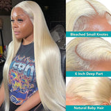 13x4 13x6 HD Transparent Full Lace Frontal Wigs 613 Blonde Colored