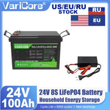 VariCore 24V 100Ah 60Ah LiFePO4 Battery 8-series Lithium Iron Phosphate for Boat Golf Cart Car Lighter Batteries 29.2V Duty-free