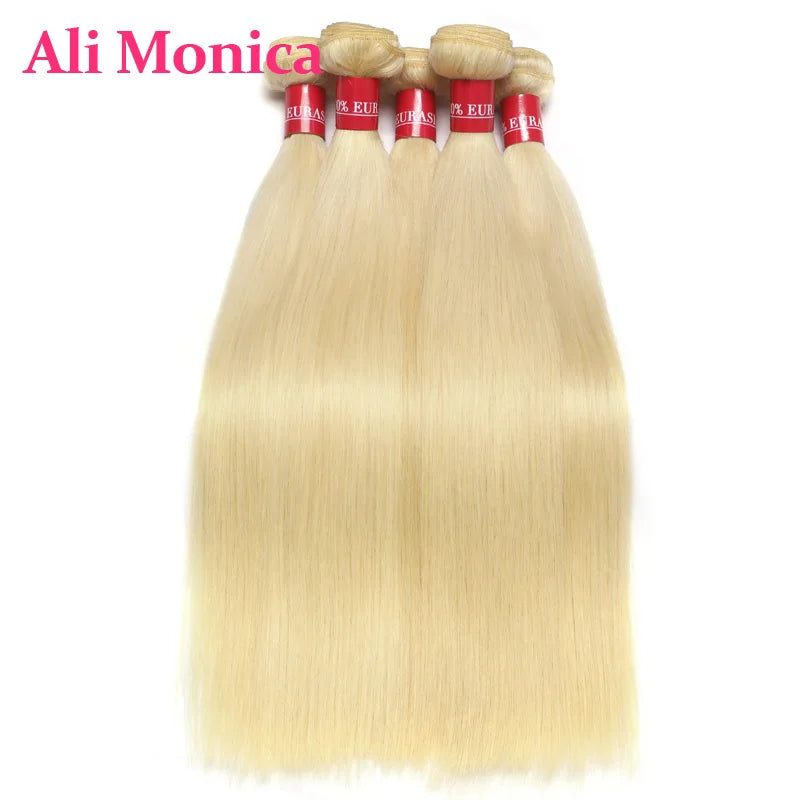Alimonica Bundles Honey 613 Blonde Remy Brazilian Straight Hair Weave Weft Remy Human Hair Bundles 8 - 40 Inch Free Shipping