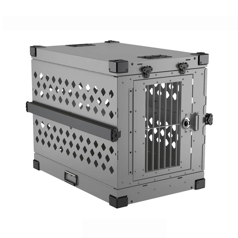 Customizable Kennel Crate Quality Assurance Aluminum Heavy-duty Folding Pet Cage Stackable Commercial Dog