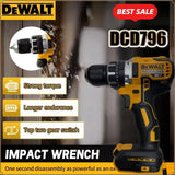 Dewalt DCD796 2000RPM Cordless Electric Drill Brushless Driver Adjustable Speed Impact Hand Drill Rechargeable Power Tools