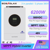 ECGSOLAX 6.2KW Solar Hybrid Inverter 220Vac 48V Built-in MPPT 120A Charging Controller Parallel MPPT Hybrid Solar inverter BMS