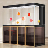 All-in-One AquariumUnder Cabinet Rectangular Living Room Home Office Ultra-clear Glass Screen Fish Tank Bottom Filter No WaterFi