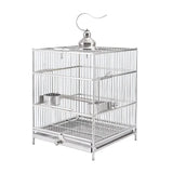 Large Square Stainless Steel Bird Cage for Myna Starling Parrot Villa Metal Cage
