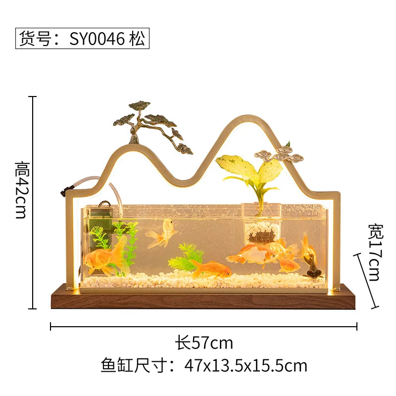 Fish tank landscaping ornament circulating water desktop landscape decoration company front desk living room TV cabinet next to