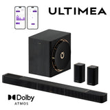 ULTIMEA 840W 7.1.4ch Soundbar for TV with Dolby Atmos, Surround Sound Home Cinema System with 8'' Wireless Subwoofer, HDMI eARC